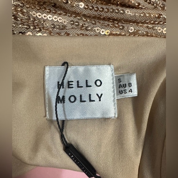 NWT Hello Molly Blind Your Eyes Dress in gold - Picture 4 of 13